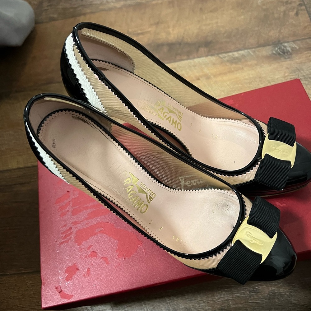 Nero patent calf panna pebble calf pumps 7cm